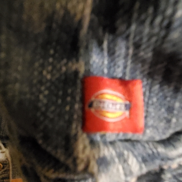 Dickies Distressed Denim Dark Wash Trucker Jean Jacket Large. Stretch. - Picture 4 of 6